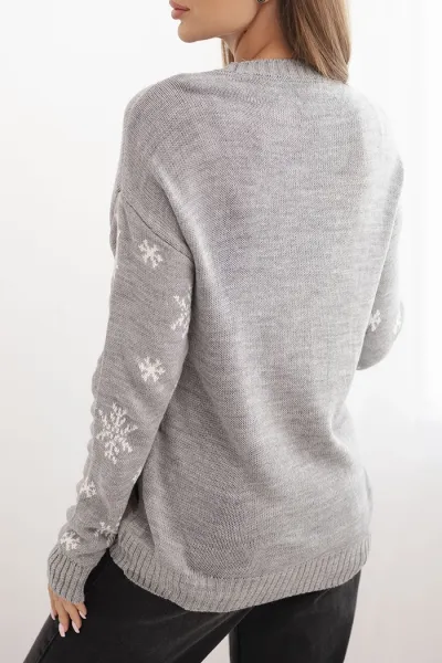 Christmas sweater with reindeer gray