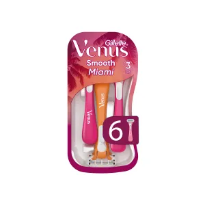 GILLETTE Venus Smooth Miami Dámske pohotovostné holiace strojčeky 3 kusov