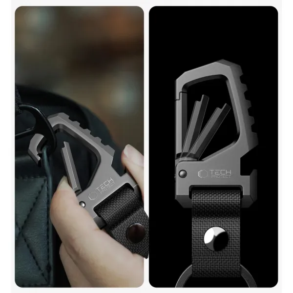 Tech-Protect Slidelock karabína na kľúče, šedá