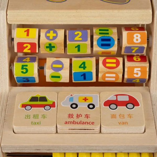 Hračka edukačná drevená WOODEN SORTER CAR 7v1 KABI 34x16x14,5cm