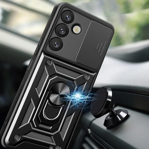 MG Hybrid Armor Camshield kryt na Samsung Galaxy S25, čierny