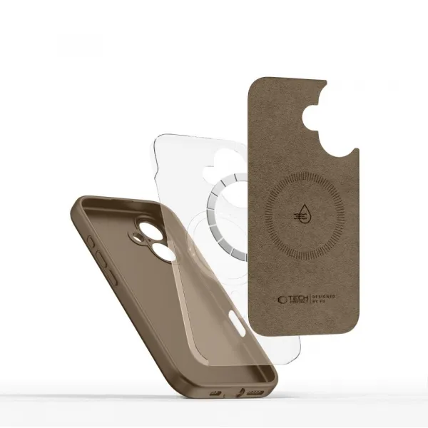 Tech-Protect Liquid Silicone MagSafe kryt na iPhone 16, hnedý