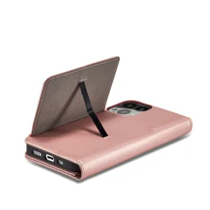MG Magnet Card knižkové kožené puzdro na iPhone 13 Pro, ružové