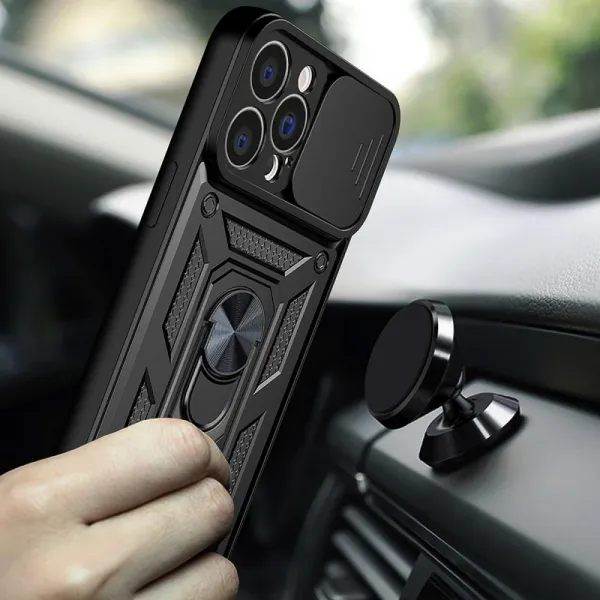 MG Hybrid Armor Camshield kryt na Motorola Moto G62 5G, čierny