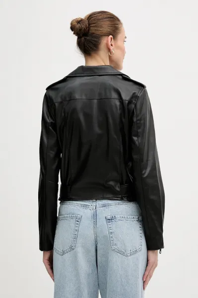 Bunda Dkny Faux Leather Moto Ja Black