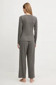Pyžamo Karl Lagerfeld ESSENTIAL dámske, hnedá farba, A3W45005