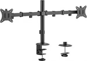 GEMBIRD Držák 2 monitorů na stůl MA-D2-01, naklápěcí, až do 32” a 9kg, černý