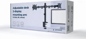 GEMBIRD Držák 2 monitorů na stůl MA-D2-01, naklápěcí, až do 32” a 9kg, černý