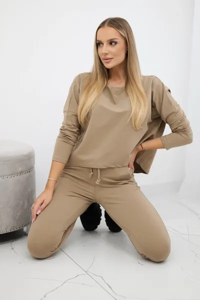 Legínovo Komplet s oversize blúzkou chrpová modrá Farba: Modrá, Veľkosť: UNI