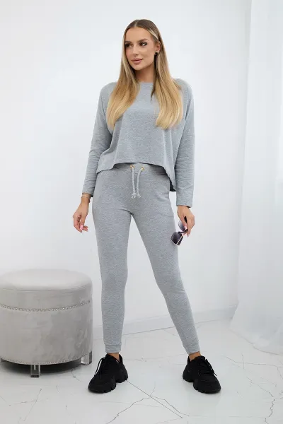 Legínovo Komplet s oversize blúzkou chrpová modrá Farba: Modrá, Veľkosť: UNI