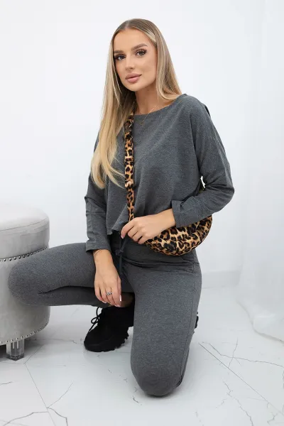 Legínovo Komplet s oversize blúzkou chrpová modrá Farba: Modrá, Veľkosť: UNI
