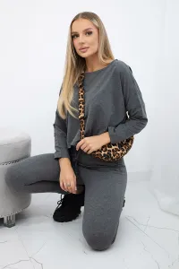 Legínovo Komplet s oversize blúzkou chrpová modrá Farba: Modrá, Veľkosť: UNI