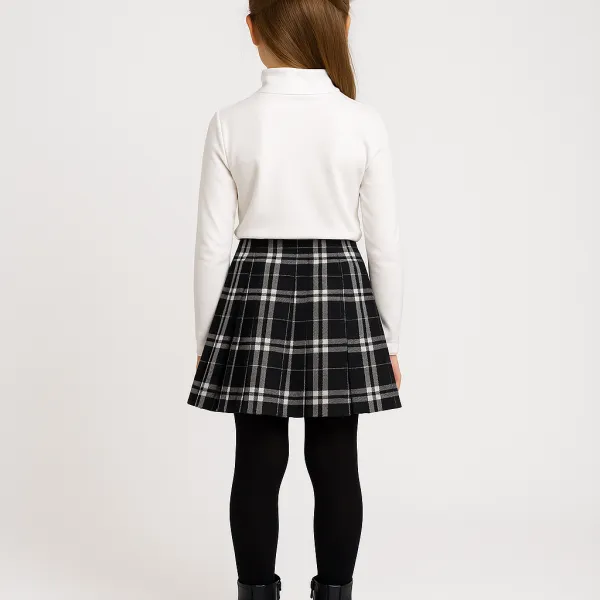 Fashionkids Dievčenský biely viskózový polrolák – mäkký a pohodlný | Veľkosti 128–158 Farba: Biela, Veľkosť: 152