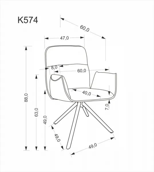 Otočné jedálenské kreslo K574 Halmar