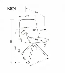 Otočné jedálenské kreslo K574 Halmar