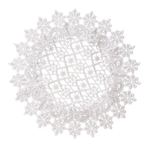 DomTextilu ElegantnýokrúhlyčipkovanýobrúsokPriemer:40cm 68509_124555 biela