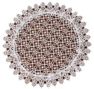 DomTextilu ElegantnýokrúhlyčipkovanýobrúsokPriemer:40cm 68509_124555 biela