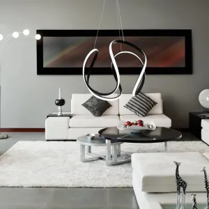 ElegantnémodernéLEDstropnésvietidlosdiaľkovýmovládanímchróm