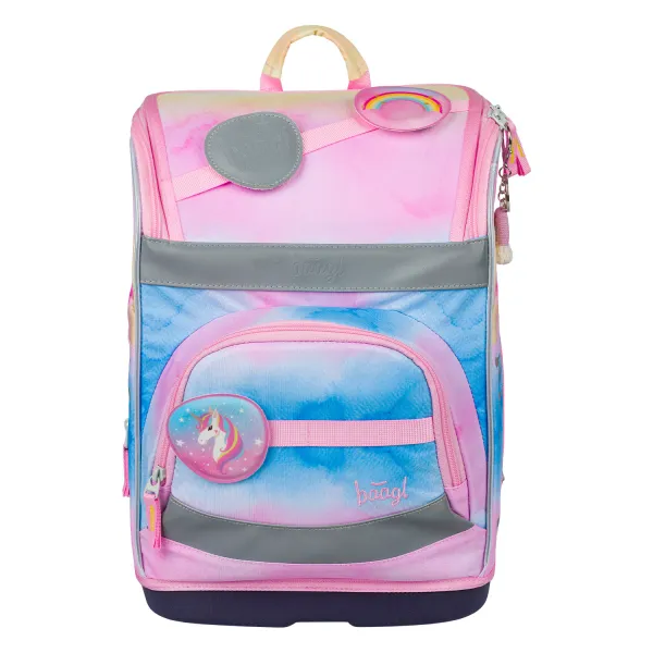 SADA 3 Zippy Plus Rainbow Unicorn: aktovka, peračník, vrecko