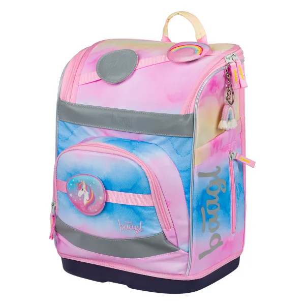 SADA 3 Zippy Plus Rainbow Unicorn: aktovka, peračník, vrecko