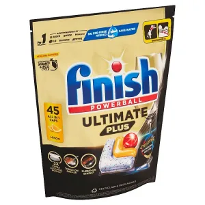 Finish Powerball Ultimate Plus All in 1 Lemon kapsuly do umývačky riadu 45 ks 549 g