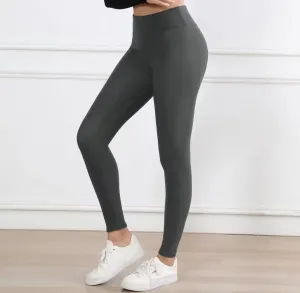 Legínovo Svetlo čierne zateplené legíny Veľkosť: S