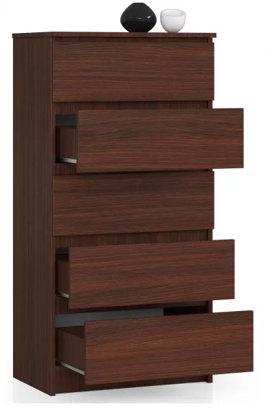 Ak furniture Komoda Kuba 60 cm - 5 zásuviek wenge