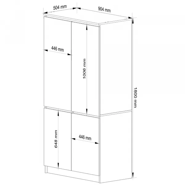 Ak furniture Šatníková skriňa CLP S90/4D dub artisan/biela