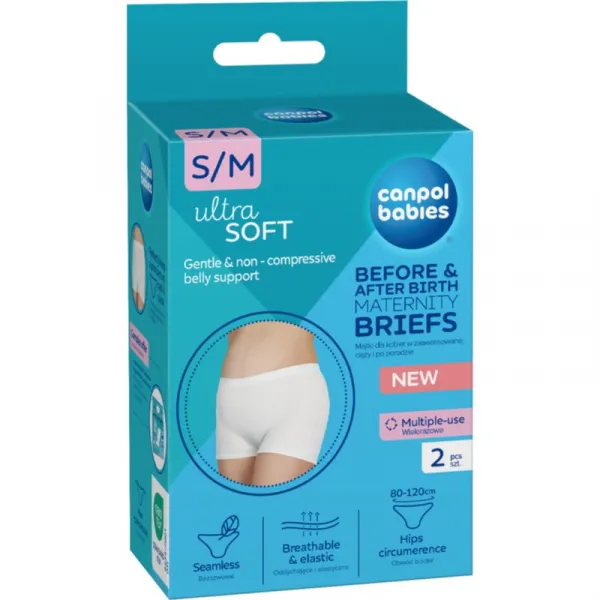 Canpol babies Maternity Briefs tehotenské a popôrodné nohavičky 2 v 1 veľkosť S/M 2 ks