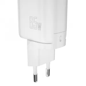 Dudao A7PRO 3in1 GaN sieťová nabíjačka USB / 2x USB-C QC PD 65W, biela (A7PRO)