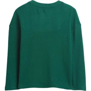 GAP V-LS COZY WAFFLE CREW Detské tričko, zelená, veľkosť 5Y