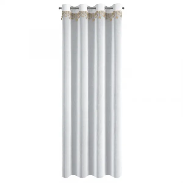 VianočnábielazáclonasozlatouaplikáciouhviezdDĺžka:250cm