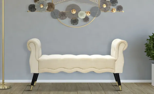 Mauro Ferretti Lavice Paris 120 cm samet béžová/zlatá