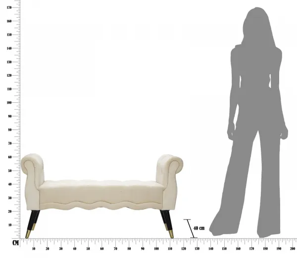 Mauro Ferretti Lavice Paris 120 cm samet béžová/zlatá