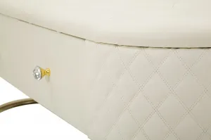 Mauro Ferretti Lavice Sharon 120 cm s úložným prostorem ekokůže bílá/zlatá