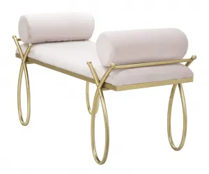 Mauro Ferretti Lavice Ribbon 112 cm samet zlatá/růžová