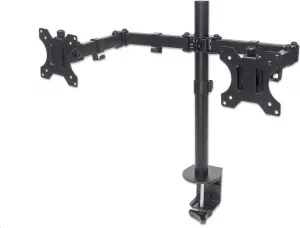 Stolný držiak MANHATTAN pre 2xLCD, 13" až 32", čierny
