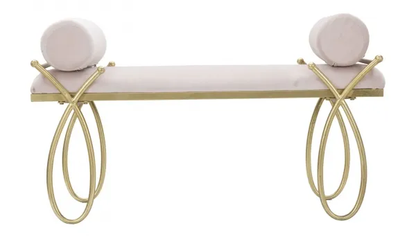 Mauro Ferretti Lavice Ribbon 112 cm samet zlatá/růžová