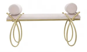 Mauro Ferretti Lavice Ribbon 112 cm samet zlatá/růžová