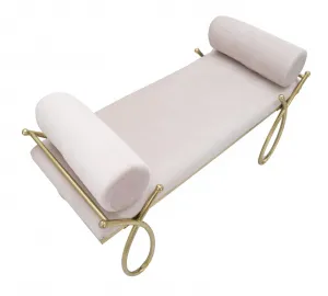 Mauro Ferretti Lavice Ribbon 112 cm samet zlatá/růžová