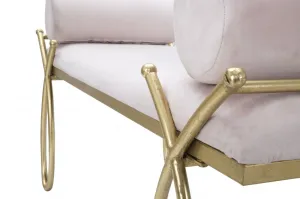 Mauro Ferretti Lavice Ribbon 112 cm samet zlatá/růžová