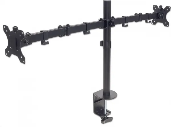 Stolný držiak MANHATTAN pre 2xLCD, 13" až 32", čierny