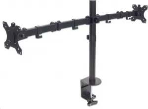 Stolný držiak MANHATTAN pre 2xLCD, 13" až 32", čierny