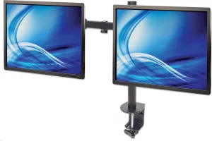 Stolný držiak MANHATTAN pre 2xLCD, 13" až 32", čierny