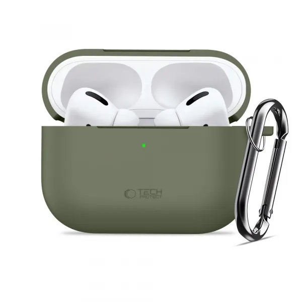 Tech-Protect Silikónové puzdro, Apple AirPods Pro 3, zelené