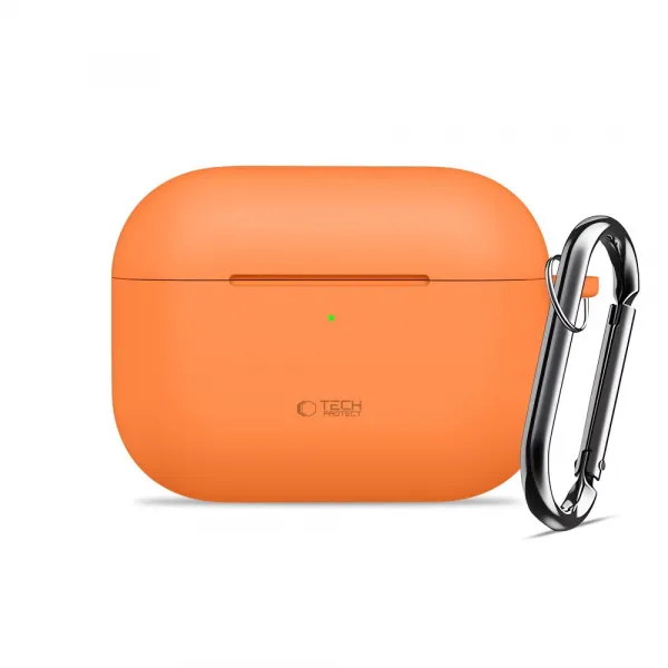 Tech-Protect Silikónové puzdro, Apple AirPods Pro 3, oranžové