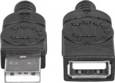 MANHATTAN USB kábel 2.0 predĺženie A muž / A žena 1,8 m čierna
