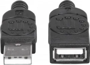 MANHATTAN USB kábel 2.0 predĺženie A muž / A žena 1,8 m čierna