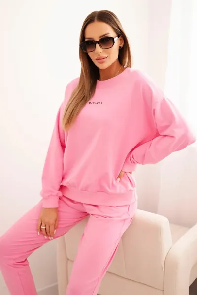 Legínovo Dámsky bavlnený komplet s potlačou Minimal béžový Farba: Modrá, Veľkosť: UNI