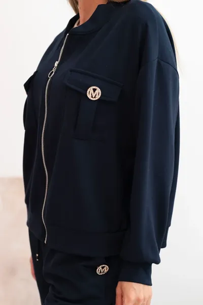 Legínovo Dámsky komplet maslový z viskózy s rozopínateľnou mikinou a nohavicami bordový Farba: Slivková, Veľkosť: UNI